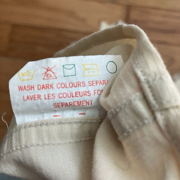 Vintage Oscar de la Renta Button Up Shirt Mens Yellow Neutral Camp Summer - Picture 7 of 7